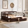 Full Size Daybed Wood Bed with Two Drawers,Espresso(OLD SKU:LP000058AAP)