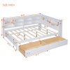 Wooden Full Size DayBed with 2 Drawers, DayBed with Storage Shelf and USB Charging Ports,White