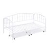 Twin Size Stylish Metal Daybed with 2 Drawers, White