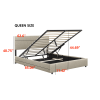 Queen Upholstered Platform Bed with Lifting Storage, Queen Size Bed Frame with Storage and Tufted Headboard