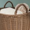 Joseph Round Cone Woven Resin Wicker Basket with Handles - 16" x 16" x 14.5" - Chocolate Brown - For Clothes, Towels, Canvas, Toys