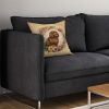 American Water Spaniel and Flowers Throw Pillow Machine Washable, Indoor Outdoor Decorative Pillow for Couch, Bed or Patio, 14Hx14W