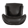 Elegant High Back Chair in Dark Brown PU Leather, Luxurious and Comfortable Design