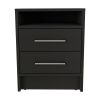 Orleans 2-Piece Bedroom Set, Nightstand and Dresser, Black and Light Oak