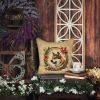 Akita and Flowers Throw Pillow Machine Washable, Indoor Outdoor Decorative Pillow for Couch, Bed or Patio, 14Hx14W