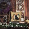 German Spitz and Flowers Throw Pillow Machine Washable, Indoor Outdoor Decorative Pillow for Couch, Bed or Patio, 14Hx14W