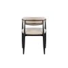 Beige and Black Armchair with Open Back (Set of 2)