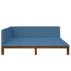 Upholstered Daybed/Sofa Bed Frame Full Size Linen-Blue
