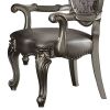 Silver and Antique Platinum Arm Chair with Nailhead Trim (Set of 2)