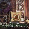 American Water Spaniel and Flowers Throw Pillow Machine Washable, Indoor Outdoor Decorative Pillow for Couch, Bed or Patio, 14Hx14W