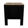 Tanna Kitchen Counter Dining Table ,Two Legs, Three Side Shelves -Black / Pine