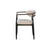 Beige and Black Armchair with Open Back (Set of 2)