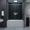 58-60" W x 60" H Frameless Sliding Bathtub Door, Tub Shower Door, Bathtub Glass Door, Bathtub Shower Door, 1/4" (6mm) Certified Clear Tempered Glass