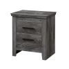 Rustic Grey Oak 2-Drawer Nightstand