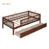 Twin Size Daybed Wood Bed with Two Drawers, Walnut