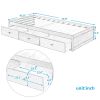 Orisfur. Twin Size Platform Storage Bed with 3 Drawers RT