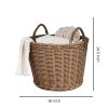 Joseph Round Cone Woven Resin Wicker Basket with Handles - 16" x 16" x 14.5" - Chocolate Brown - For Clothes, Towels, Canvas, Toys