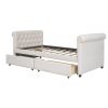 Twin Size Upholstered daybed with Drawers, Wood Slat Support, Beige(OLD SKU :LP000117AAA)