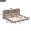Full Size Daybed Frame with Storage Bookcases,Wood Light Oak