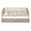 Twin Size Daybed Wood Bed with Two Drawers, Natural