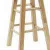 Natural Wood Backless Bar Stool, Fully Assembled, 29" High