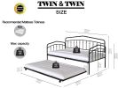 Fox twin daybed with twin trundle, Black