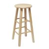 Natural Wood Backless Bar Stool, Fully Assembled, 29" High