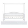 Twin Size Canopy Day Bed with twin size Trundle, White