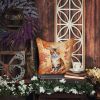 Korean Bobtail Cat in Fall Leaves Throw Pillow Machine Washable, Indoor Outdoor Decorative Pillow for Couch, Bed or Patio, 14Hx14W