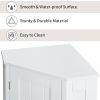 White Bathroom Cabinet Triangle Corner Storage Cabinet with Adjustable Shelf Modern Style MDF Board (Old SKU:WF291477AAK)