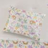 Floral Reversible Cotton Duvet Cover Set with Throw Pillow