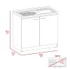 White 4-Door 2-piece Kitchen Set, Utility Sink Cabinet and Pantry Cabinet