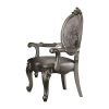 Silver and Antique Platinum Arm Chair with Nailhead Trim (Set of 2)