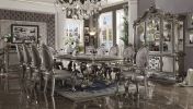 Silver and Antique Platinum Arm Chair with Nailhead Trim (Set of 2)