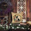 Boston Terrier and Flowers Throw Pillow Machine Washable, Indoor Outdoor Decorative Pillow for Couch, Bed or Patio, 14Hx14W