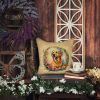 Golden Retriever and Flowers Throw Pillow Machine Washable, Indoor Outdoor Decorative Pillow for Couch, Bed or Patio, 14Hx14W