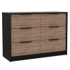 Orleans 2-Piece Bedroom Set, Nightstand and Dresser, Black and Light Oak