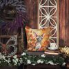 Oriental Shorthair Cat in Fall Leaves Throw Pillow Machine Washable, Indoor Outdoor Decorative Pillow for Couch, Bed or Patio, 14Hx14W