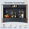 Coffee Bar Cabinet Kitchen Cabinet with Storage, Farmhouse Wine Cabinet with Drawers shelves and cabinets