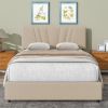 Full Upholstered Platform Bed with Lifting Storage, Full Size Bed Frame with Storage and Tufted Headboard,Wooden Platform Bed for Kids Teens Adults
