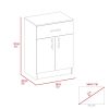 Oxford Pantry Cabinet, One Drawer, One Double Door Cabinet With Two Shelves