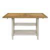5pc Dining Set Counter Height Table Base with 2 Shelves