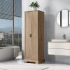 Storage Cabinet with Two Doors for Bathroom, Office, Adjustable Shelf, MDF Board, Brown (Old Sku:WF302824AAD)
