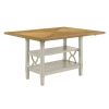 5pc Dining Set Counter Height Table Base with 2 Shelves