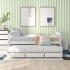 Full size Daybed with Twin size Trundle and Drawers, Full Size, White