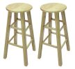 Natural Wood Backless Bar Stool, Fully Assembled, 29" High