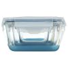 3 Glass Nestable Food Storage Containers - Navy