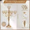 4 Pcs 25.6' 5 Arm Candle Holder Centerpieces Gold Crystal Centerpieces Crystal Candle Holders Dining Table Center Vase Kerzen