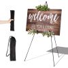 2 Pcs Balck Easel Stand for Sign 61 Inches, Portable Picture Stands for Display, Tripod Artist Easel for Painting, Floor Wedding Sign Stand