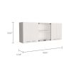 White and Light Oak 2-Piece Kitchen Set, Kitchen Island and Wall Cabinet